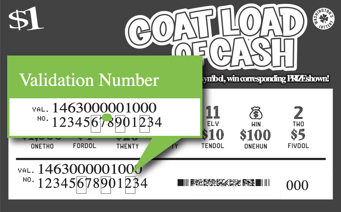 Scratch Ticket example highlighting entry information.